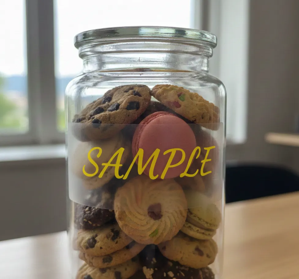 白打ちなしの透明シールの見え方