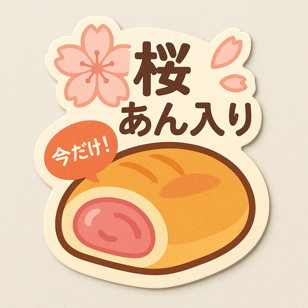 桜モチーフの春祭り限定シール2